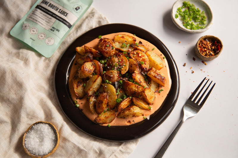 Crispy Potatoes with Harissa Mayo