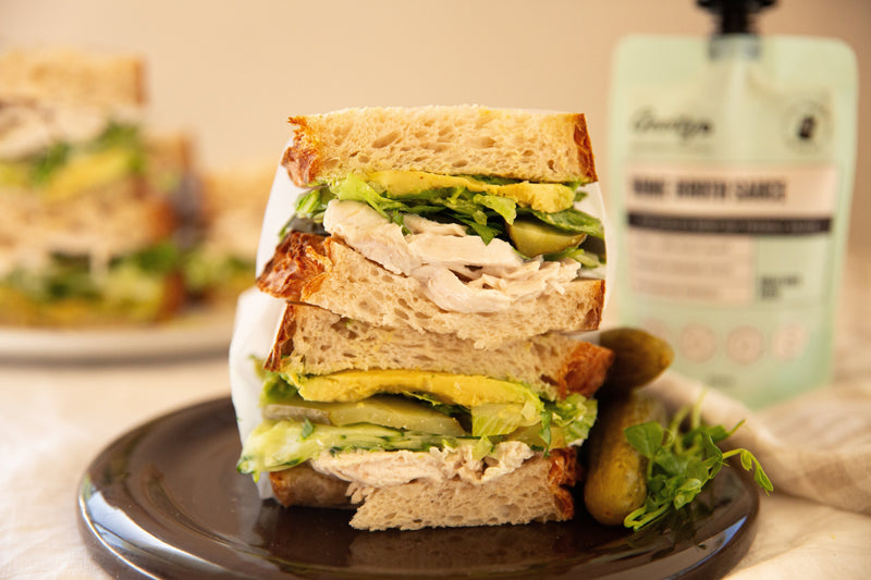 Shredded Chicken and Greens Sandwich