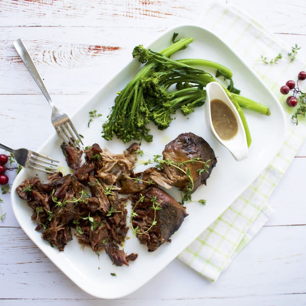 Slow Roasted Lamb with Gut Friendly Flourless Gravy