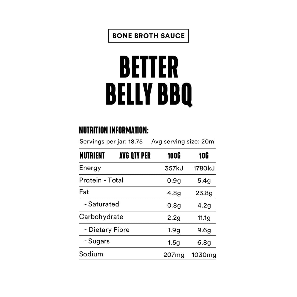 Better Belly Bone Broth BBQ Sauce Gevity Rx Australia